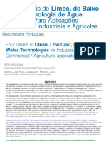 Quatro Níveis de Limpo, de Baixo Custo, Tecnologia de Agua Esquecido para Aplicações Comerciais, Industriais e Agrícolas