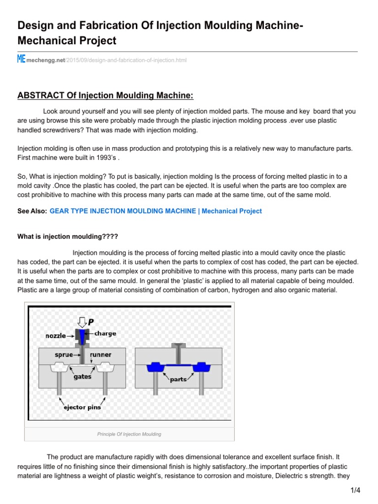 Injection Moulding Machine Design Project | PDF | Gear | Building Materials