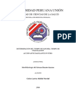 Determinación Tiempo Sangría Anticoagulantes