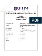 Universiti Tun Hussein Onn Malaysia Cqi 1 Semester Ii SESSION 2015/16