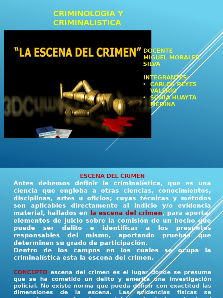 Procesamiento de la Escena del Crimen | PDF | Delito | Testigo experto