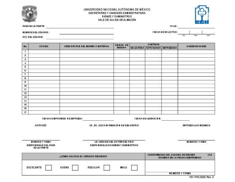 formato de vale de salida de almacén.xls