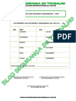 Modelo - Calendário Das Reuniões Ordinárias - CIPA - Blog Segurança Do Trabalho PDF