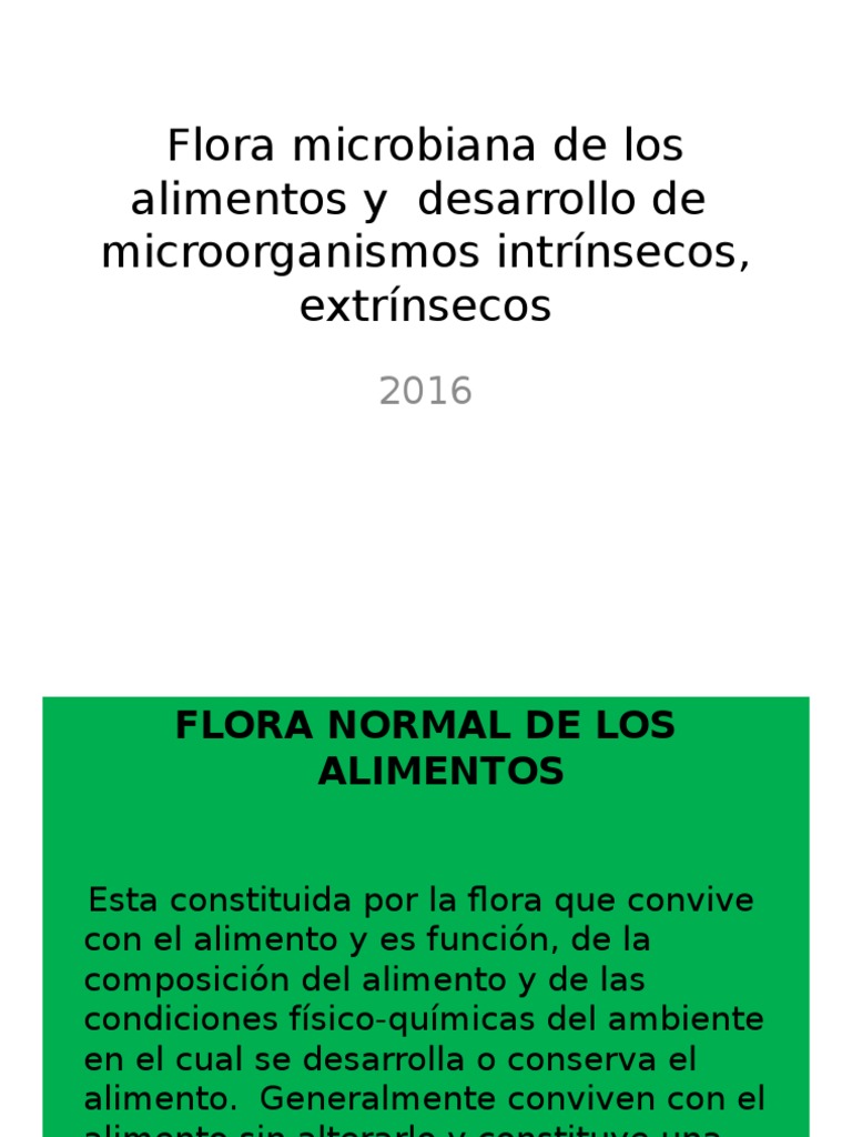 Flora Microbiana de Los Alimentos | PDF | Alimentos | Microorganismo