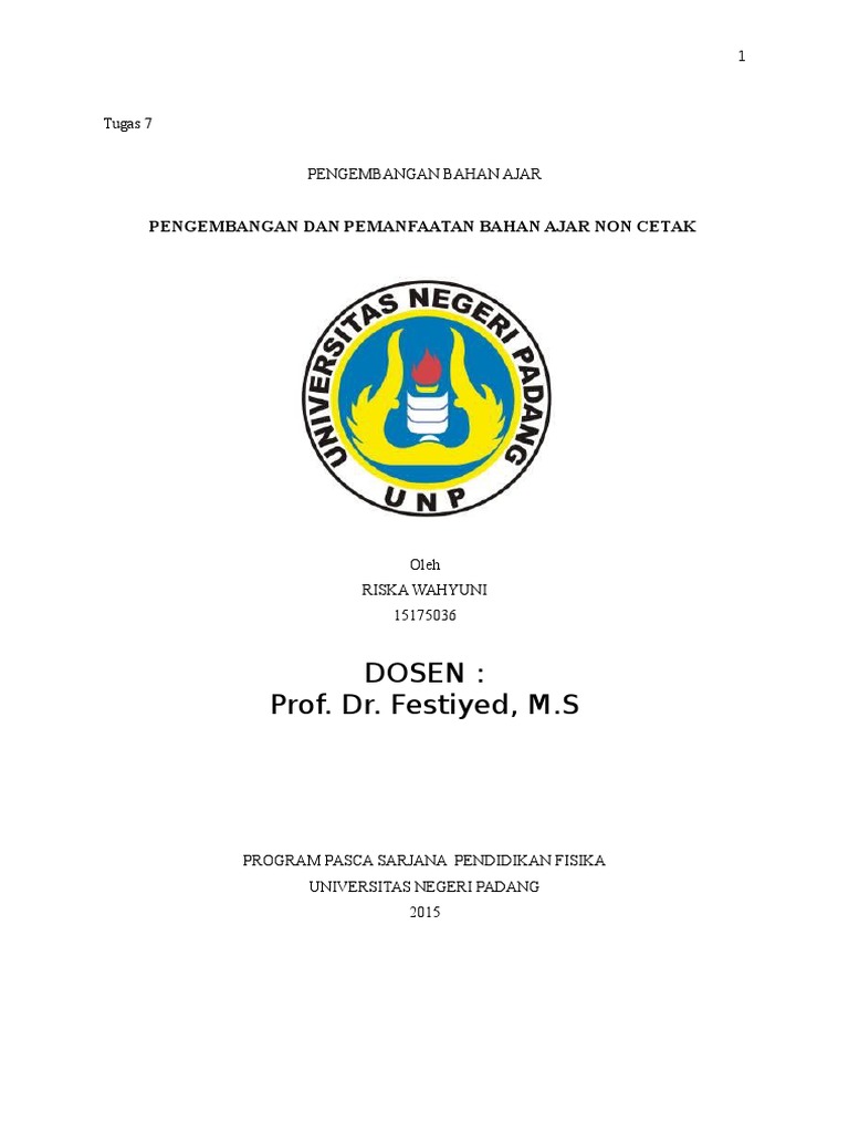 7. Pengembangan Dan Pemanfaatan Bahan Ajar Non Cetak