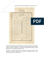 La Declaración de Los Derechos Del Hombre y El Ciudadano: 1789