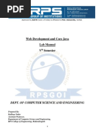 Web Development and Core Java Lab Manual V Semester: Dept. of Computer Science and Engineering