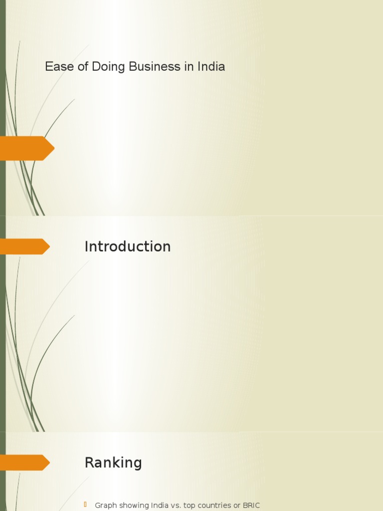 Ease of Doing Business | PDF
