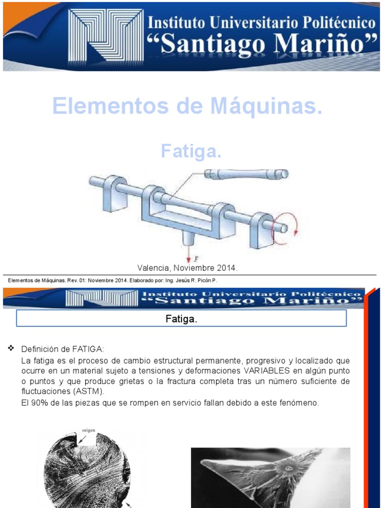Análisis de la Fatiga en Elementos de Máquinas | PDF | Fatiga (material ...