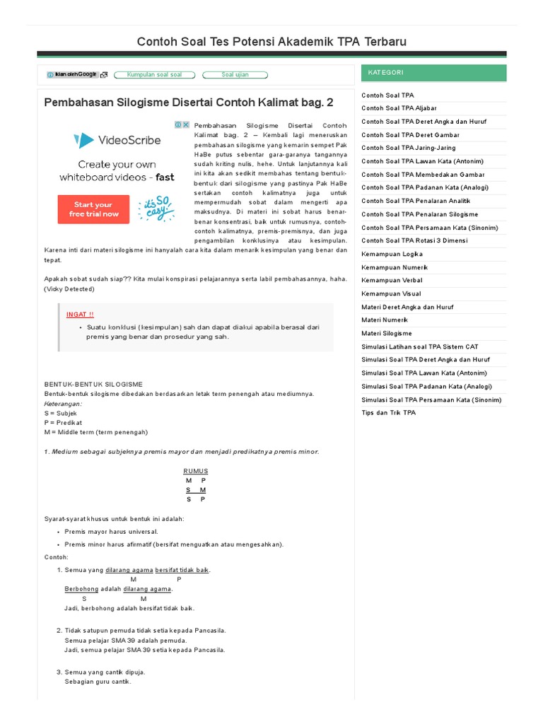 25 Contoh Soal Tpa Matematika Dan Pembahasannya Png Contoh Soal