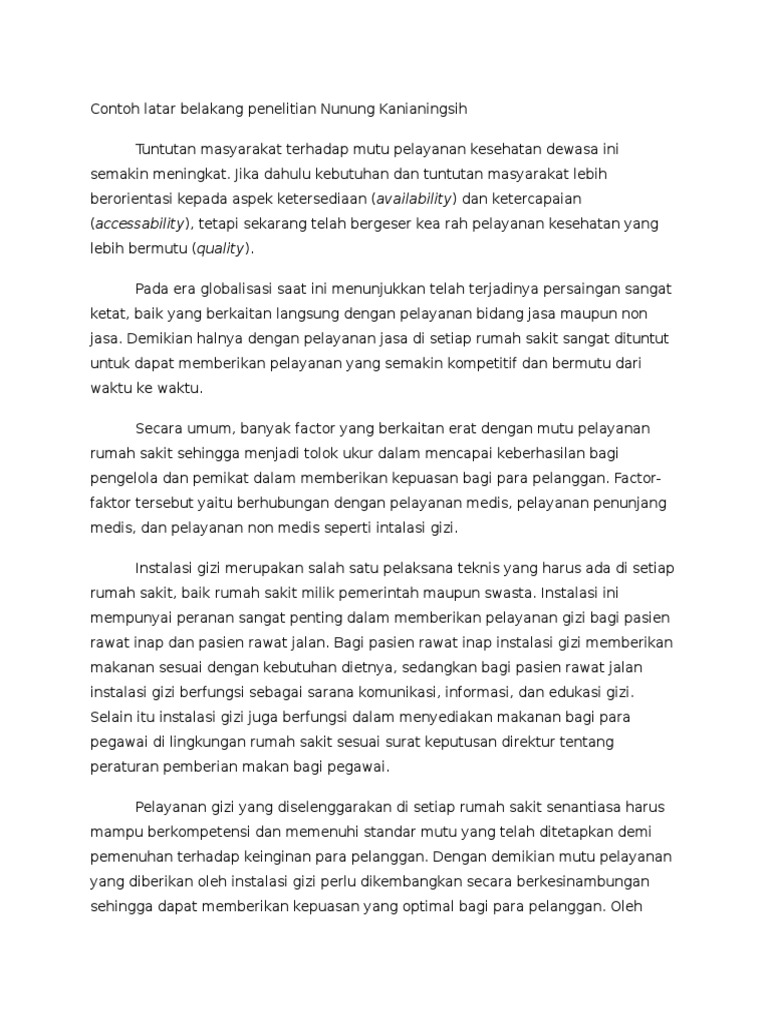 Contoh Latar Belakang Penelitian Nunung Kanianingsih PDF