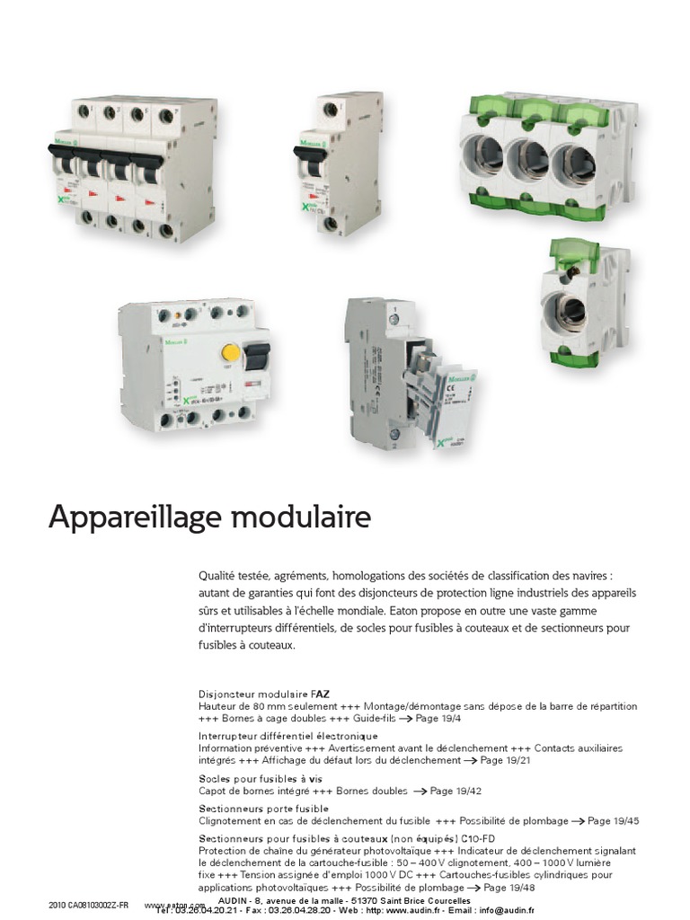 DISJONCTEUR MODULAIRE 2 POLES 40A COURBE C Icn 6KA - Tunisie