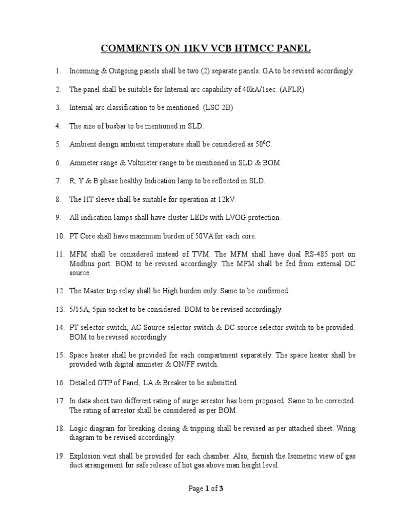 11KV VCB | PDF | Components | Power Engineering
