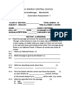 Atomic Energy Central School Anushaktinagar, Mumbai-94 Summative Assessment-1