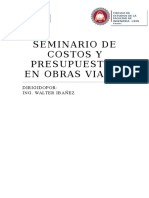 Seminario de Costos y Presupuestos en Obras Viales