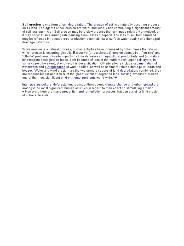 Understanding Soil Erosion Causes and Effects | PDF