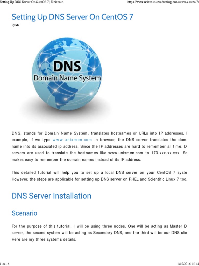 Configure DNS Server on CentOS 7 | PDF | Communications Protocols ...