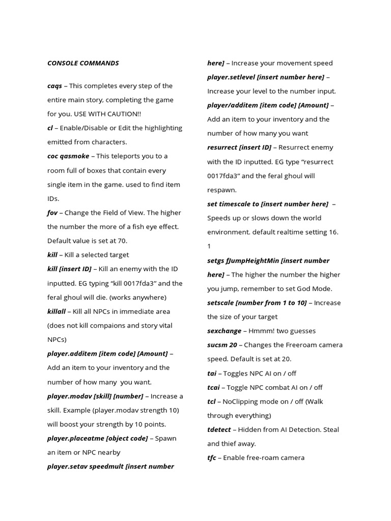 Fallout 4 Cheat Code PDF Armour Cartridge (Firearms)