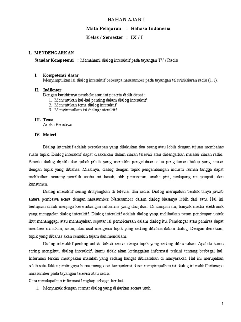 Modul Kelas IX Smtr I Edit Pakai