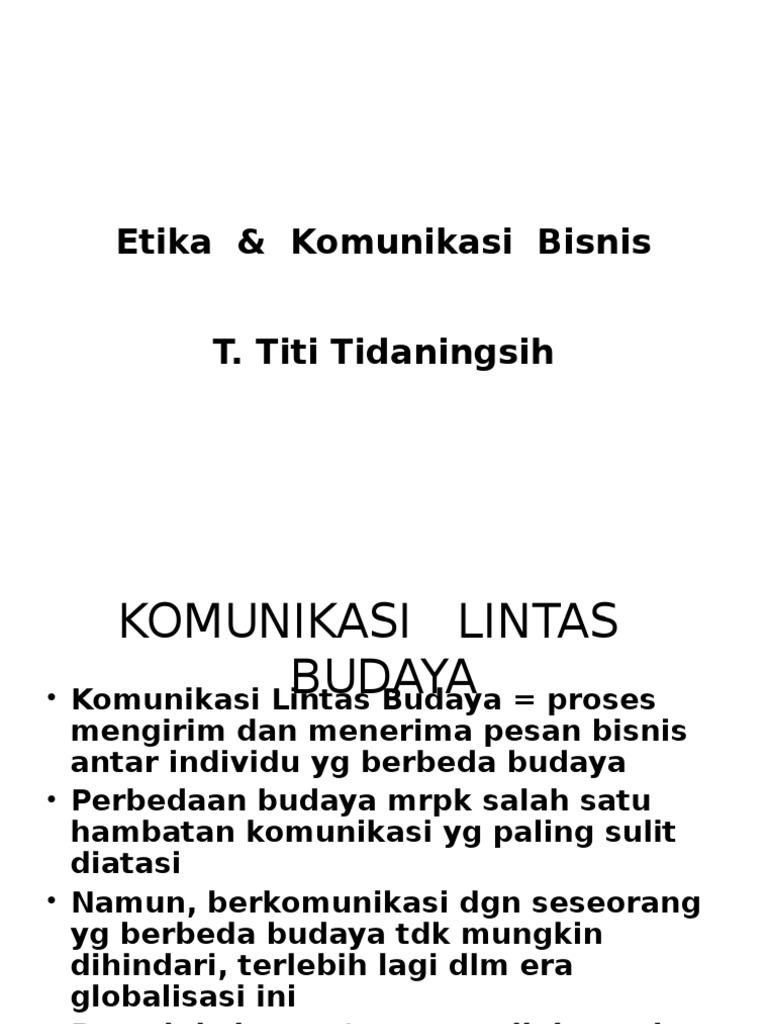 Etika Dan Komunikasi Bisnis | PDF