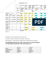 Operatin G Cost $ (9) Ebit $ (10) NI $ (11) : Assignment 3 (A)