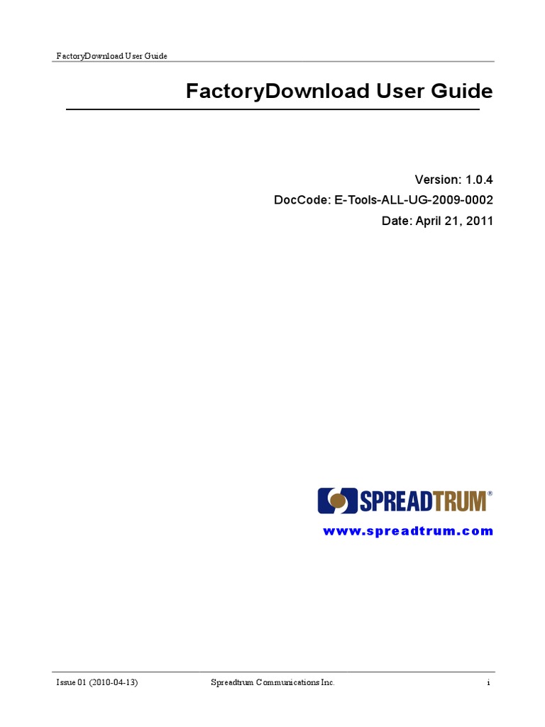 FactoryDownload User Guide (En) | PDF | Icon (Computing) | Dialog Box
