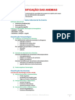 Classificação das Anemias e Metabolismo do Ferro