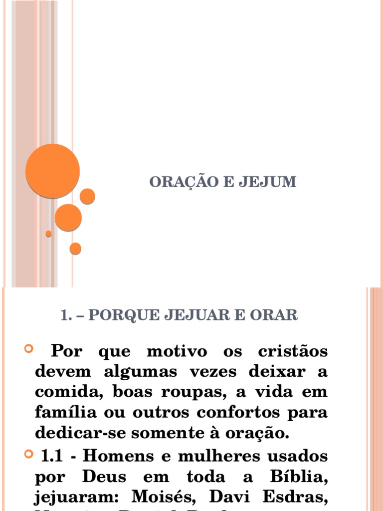 Estudo Sobre A Oração E O Jejum Pdf Jejum Oração