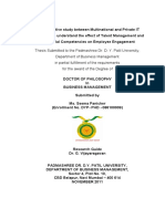 A Comparative Study Between Multinational and Private IT Industries To Understand The Effect of Talent Management and Managerial Competencies On Employee Engagement Seema Panicker