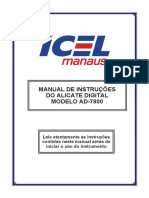 Manual do Alicate Digital AD-7800