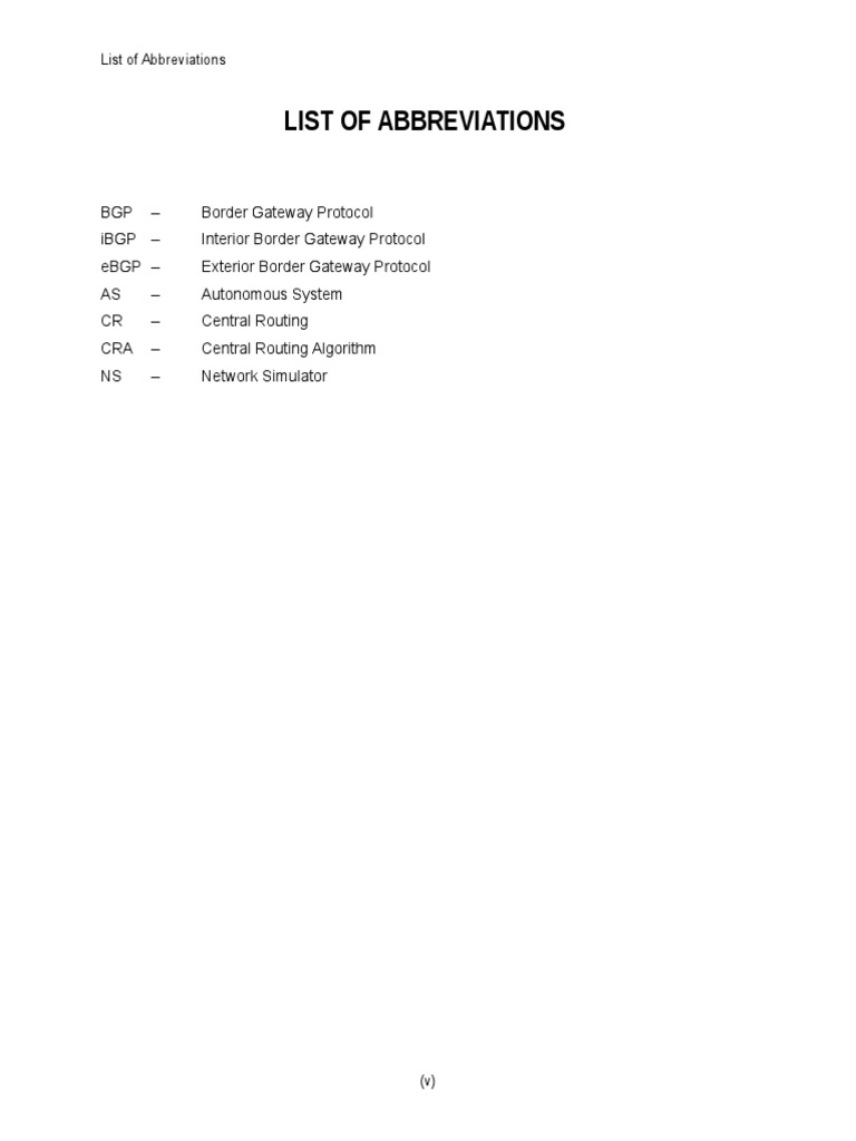 List of Abbreviations PDF