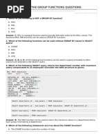 Using The Group Functions Questions