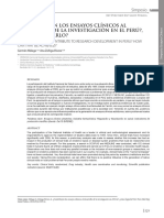 ¿Contribuyen Los Ensayos Clínicos Al Desarrollo de La Investigación en El Perú?, ¿Cómo Lograrlo?