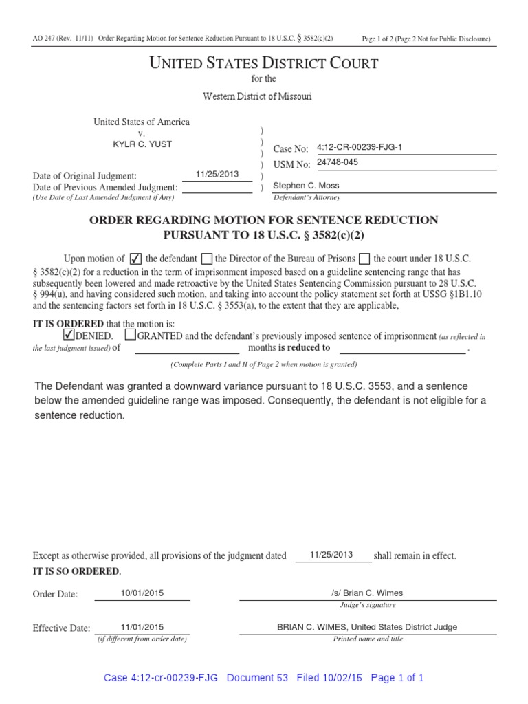 53 Kylr Yust Sentence Reduction Motion Denial