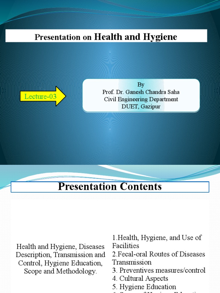 Presentation On Health and Hygiene PDF Hygiene Sanitation