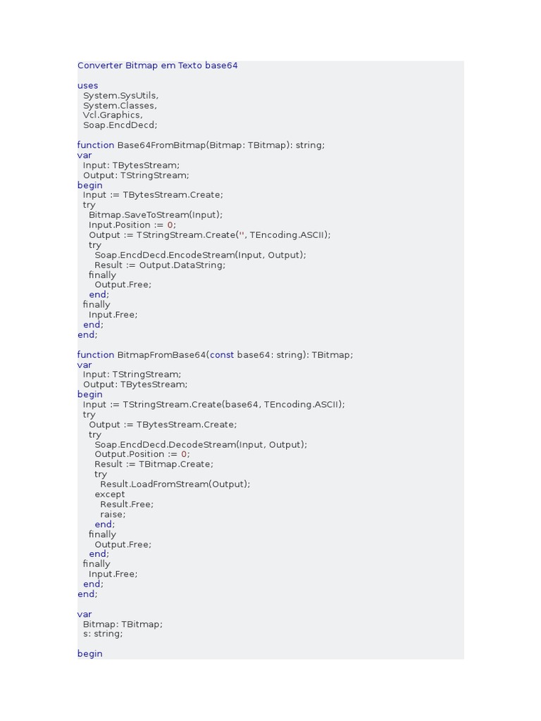 Bitmap to Base64 Conversion Guide | PDF