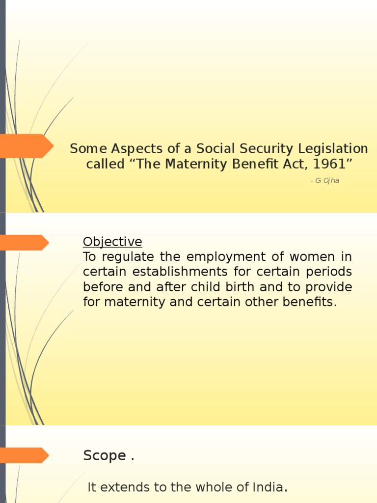 The Maternity Benefit Act, 1961 PDF Employment Pregnancy