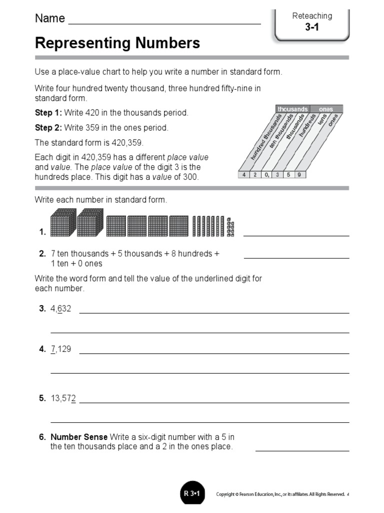 Writing Numbers in Standard Form | PDF | Teaching Methods & Materials