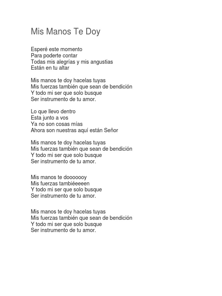 Mis Manos Te Doy | PDF