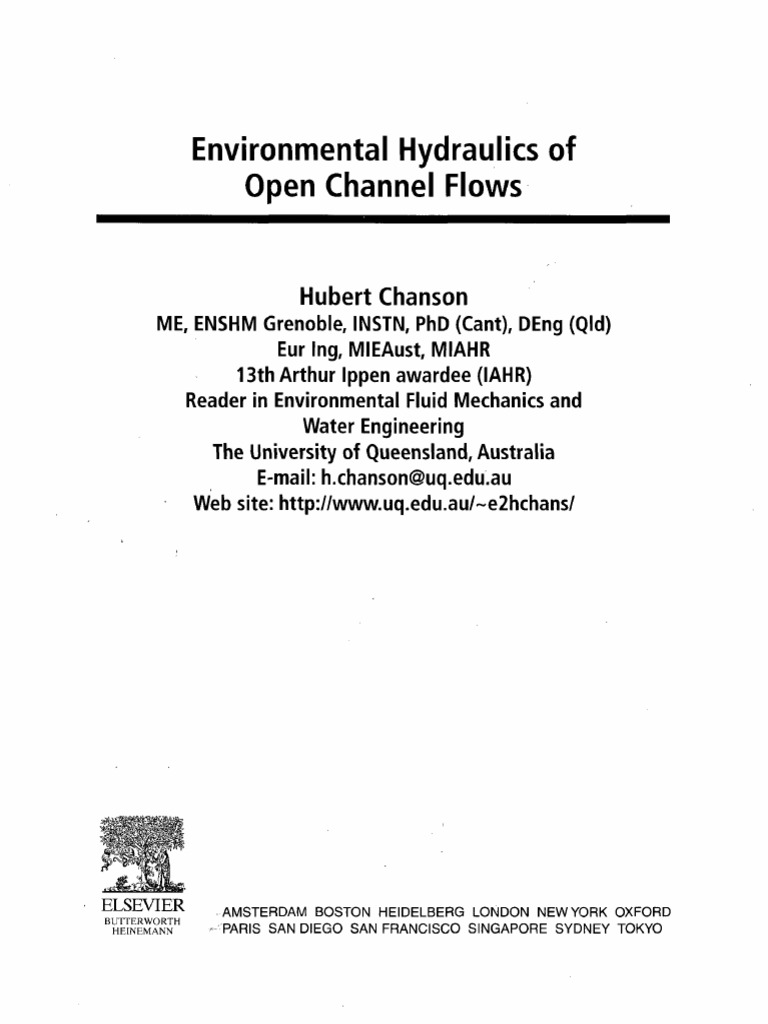 Environmental Hydrualics of Open Channel Flows | PDF | Turbulence ...