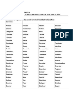 Lista de Verbos para Formular Objetivos (Investigacion Cualitativa)
