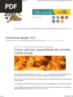Como Calcular Quantidade de Comida Para Coffee Break