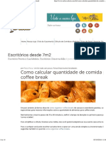 Como Calcular Quantidade de Comida para Coffee Break