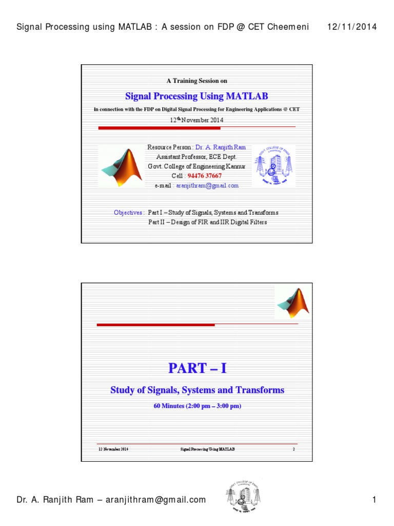 MATLAB SignalProcessing | PDF | Digital Signal Processing | Convolution