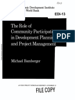 Community Participation in Devp Planning and Project Management - WORLD BANK