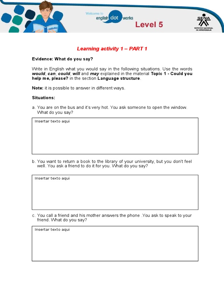 Learning Activity 1 - PART 1: Evidence: What Do You Say? | PDF | Career ...