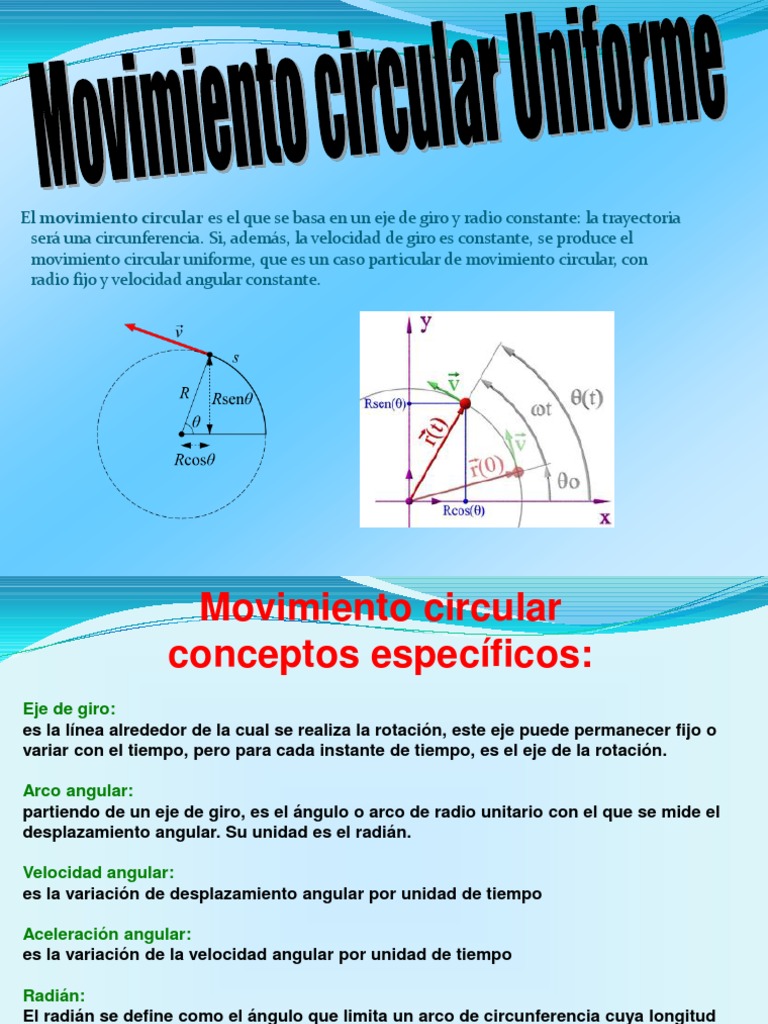 Movimiento Circular Uniforme: Conceptos Clave | PDF | Movimiento ...