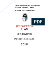 Proyecto Plan Operativo Institucional de La Epg 2010
