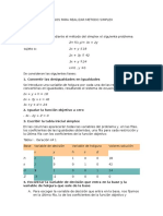 Pasos para Realizar Metodo Simplex