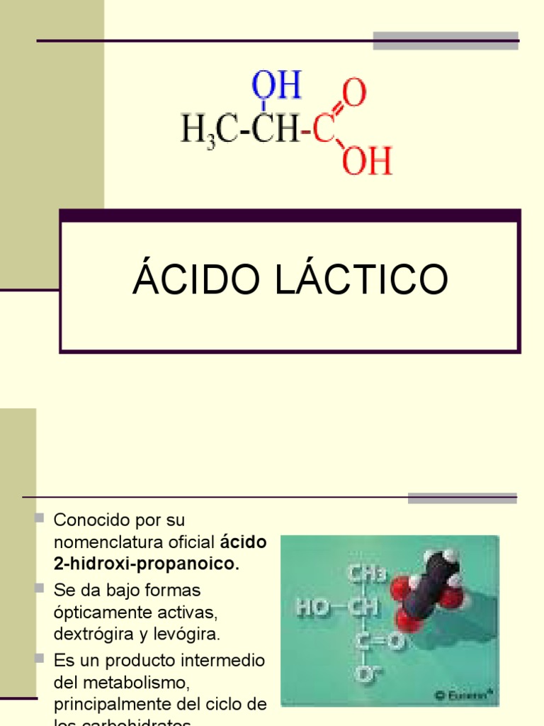 Ácido Láctico(Exposición)2 Ácido láctico Sustancias químicas